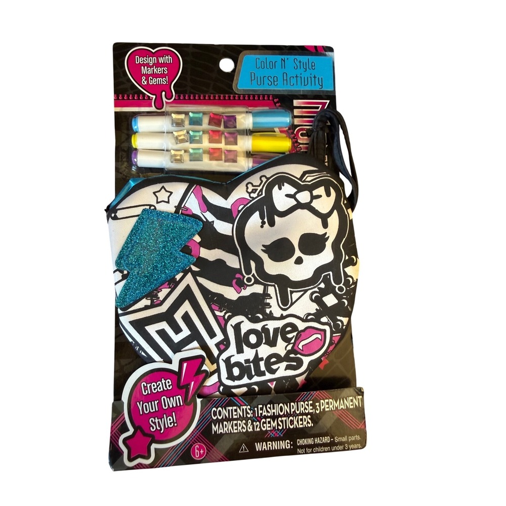 New‎ Monster High Color N' Style purse activity Love Bites art craft cute fun